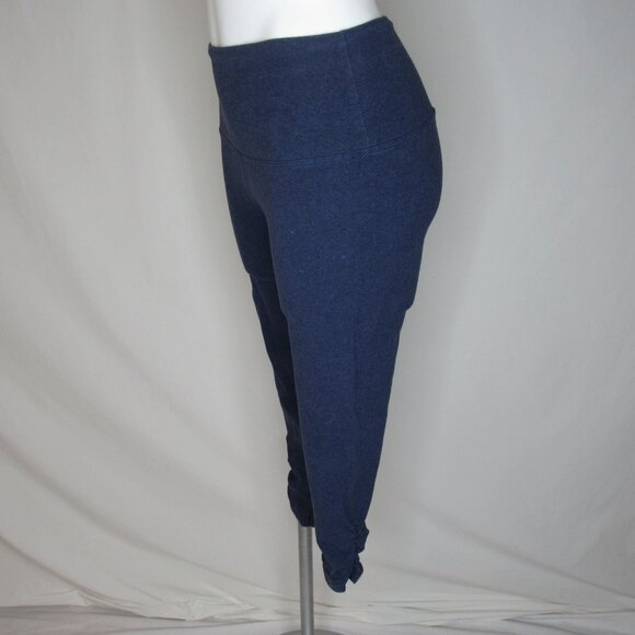 Lysse Blue Ruched Crop Leggings 23" Women's M Medium - Picture 2 of 9